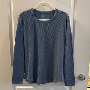 Maurice’s Blue Ribbed Long Sleeve Top